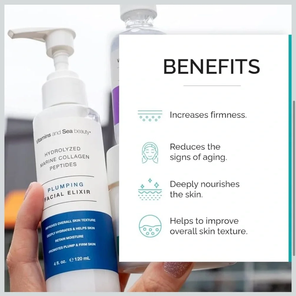 🪷 Vitamins & Sea Beauty Plumping Facial Elixir with Collagen & Peptides